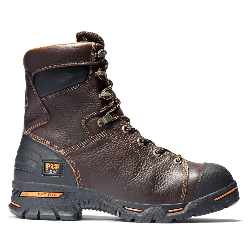 Timberland Mens Work Boots PRO® Endurance 8" Steel Toe - Brown - India XV8654917